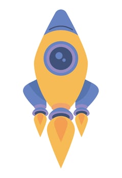 yellow rocket start up vector