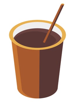 coffee cup with straw isometric vector