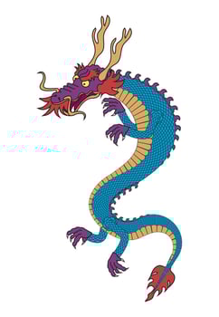 blue asian dragon beast vector
