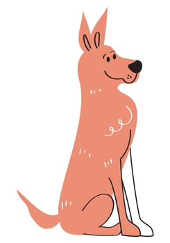 orange dog seated vector