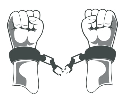 hands breaking chain vector