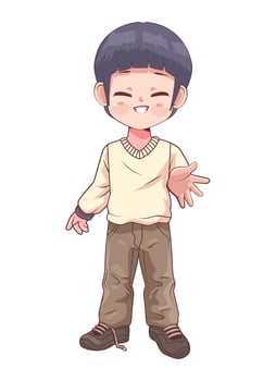 anime boy standing vector