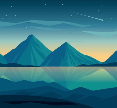 beauty landscape with mountains vector