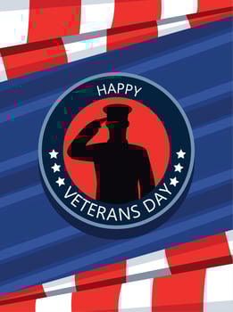 happy veterans day seal vector
