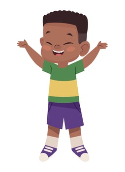little afro boy vector