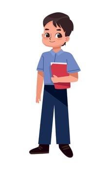 male teacher with textbook vector