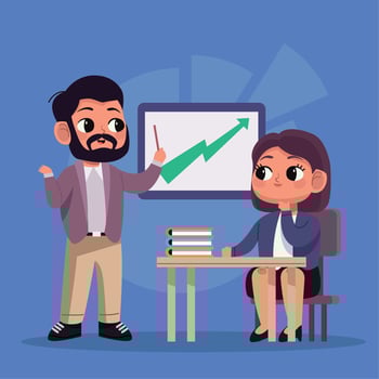 elegant business couple training vector