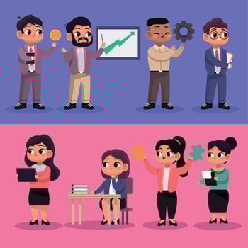 eight business persons workers vector