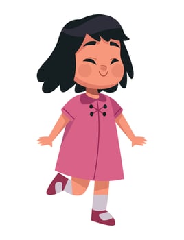 cute little girl walking vector