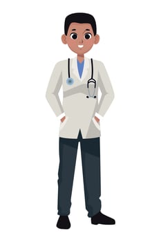 young afro professional doctor vector