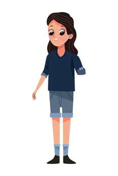 lame woman disability person vector