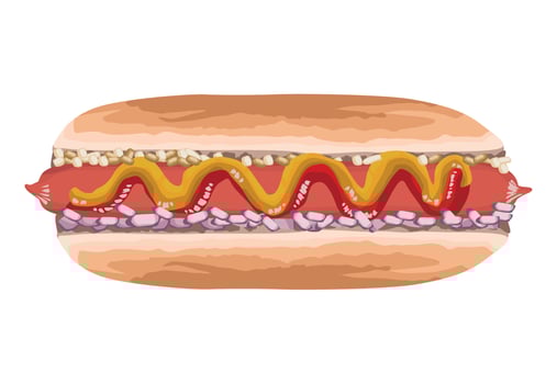 delicious hot dog vector