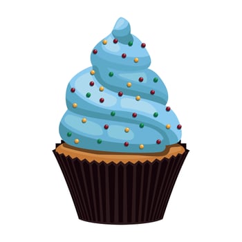 sweet cupcake with chips vector