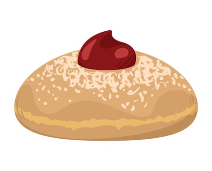 hanukkah sweet donut food vector
