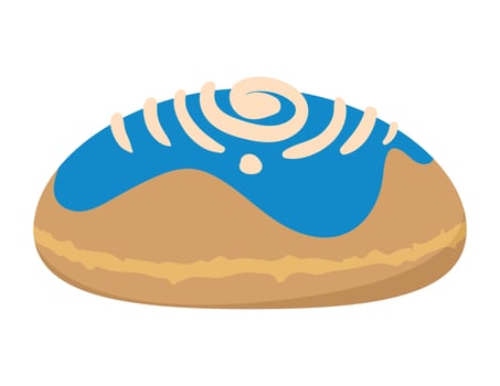 hanukkah blue donut food vector