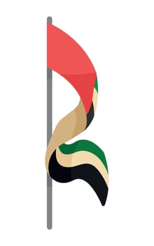 UAE flag in pole vector