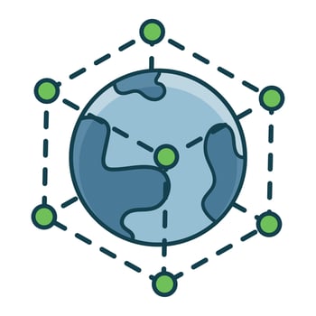 planet earth in cube vector