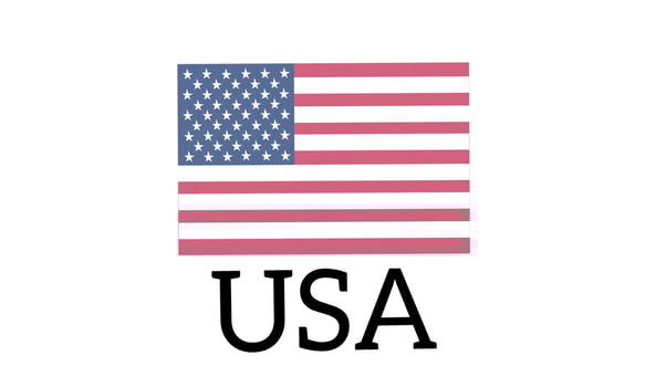 Vector illustration of the flag or symbol of the United States of America or USA, with the label USA under the flag. for booklet, flyer, magazine, poster, brochure, banner isolated on white background