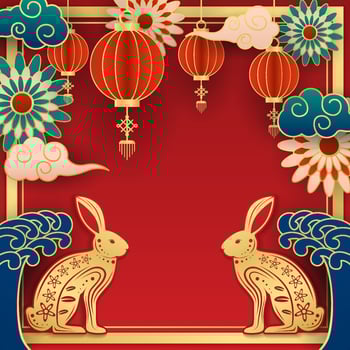 Chinese New Year Water Rabbit Background vector