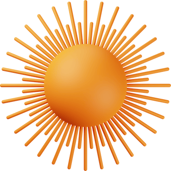 Orange Sun 3D Illustration png