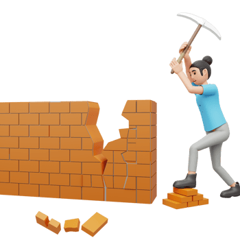 Breaking firewall 3D character illustration png
