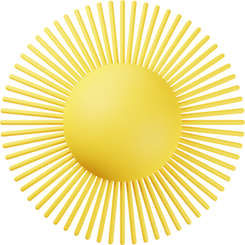 Yellow Sun 3D Illustration png