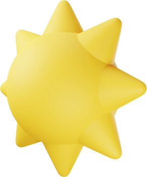 Yellow Sun 3D Illustration png