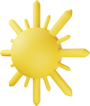 Yellow Sun 3D Illustration png