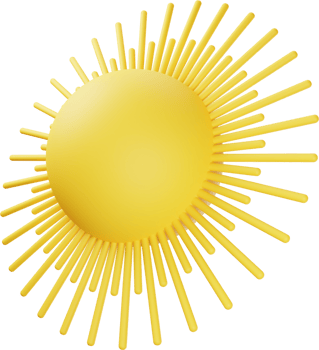Yellow Sun 3D Illustration png