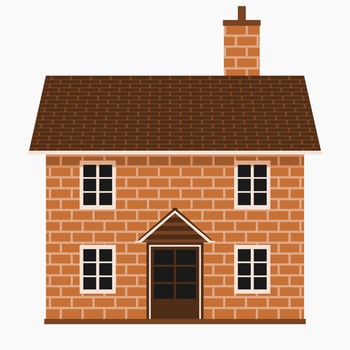 Editable Front View Traditional English Simple House Building Vector Illustration for England Culture Tradition and History Related Design