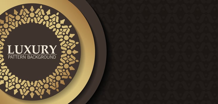 Luxury gold border pattern background vector
