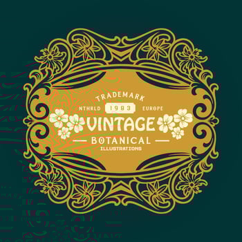Art nouveau antique label illustration vector