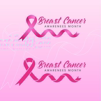 pink ribbon breast cancer icon vector