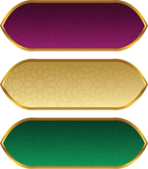 Set Of Luxury Golden Arabic Islamic Banner Title Frame Png Transparent Background Gold Text Box Vector Design Images