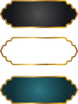 Set Of Luxury Golden Arabic Islamic Banner Title Frame Png Transparent Background Gold Text Box Vector Design Images