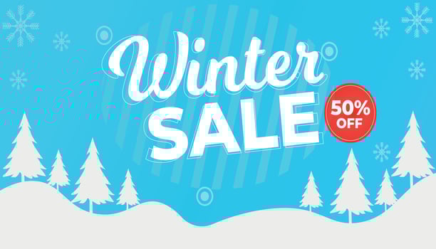 Winter sale banner template design with tree vector