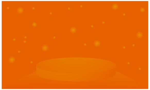 Vector illustration of a podium in orange for product presentations, a luxurious and elegant podium