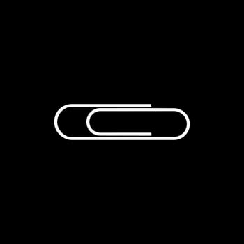 Paper Clip Silhouette for Pictogram, Art Illustration, Apps, Website, Logo or Graphic Design Element. Vector Illustration