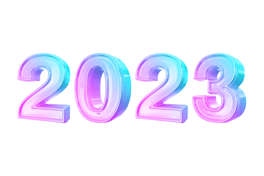 2023 concept, Happy New Year2023. Typography logo 2023 for celebration, 3D Colorful trendy text for branding, banner, cover, card, social media, PNG. png