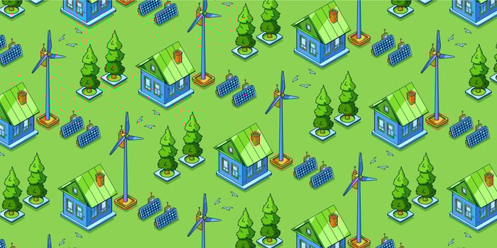 Green energy generation seamless isometric pattern vector