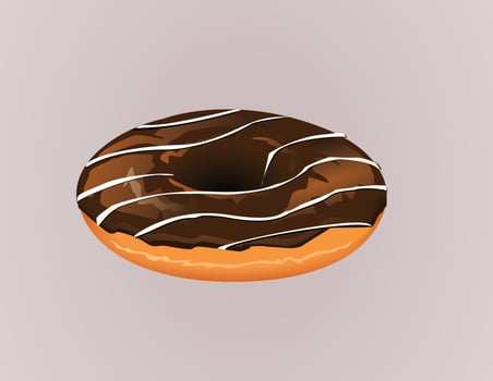 Chocolate Donut vector set isolated on background. Donut collection. Sweet sugar icing donuts. break time with whitedonuts top view. Cute Pastel donuts Sweet summer desserts