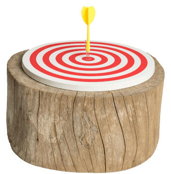 Dart board with darts arrow in the target center on wood isolated png