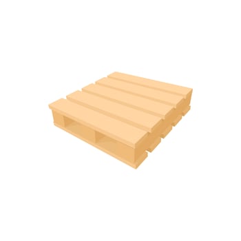 Wooden palette icon, cartoon style vector