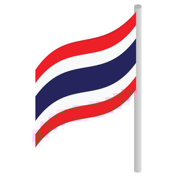 Thailand flag icon, isometric 3d style vector