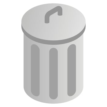 Grey trash can icon, isometric 3d style vector