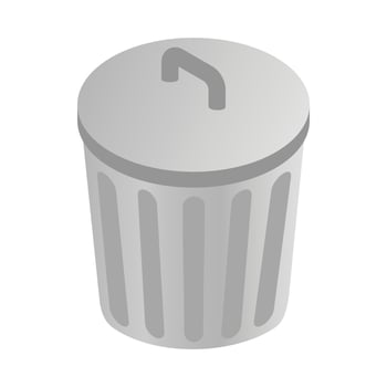 Grey trash can icon, isometric 3d style vector