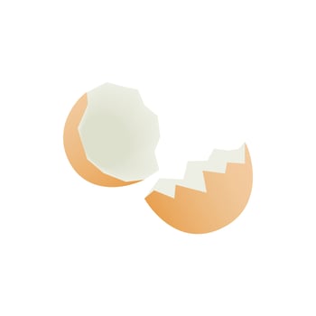 Eggshell icon, isometric 3d style vector