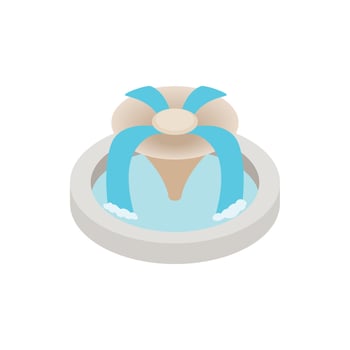 Fountain icon, isometric 3d style vector