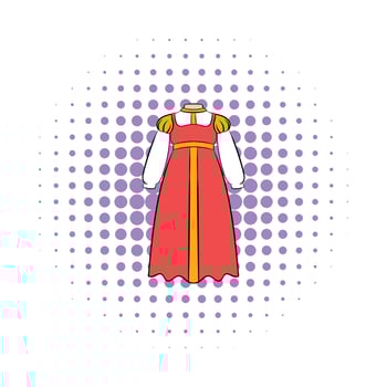 Russian national sarafan icon, comics style vector