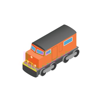 Train locomotive isometric 3d icon vector